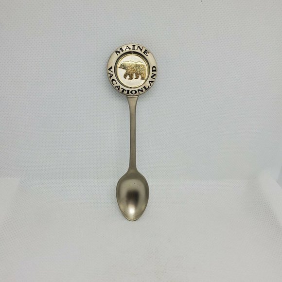Vintage Maine Vacation Land Bear Moose Spoon - Picture 1 of 8
